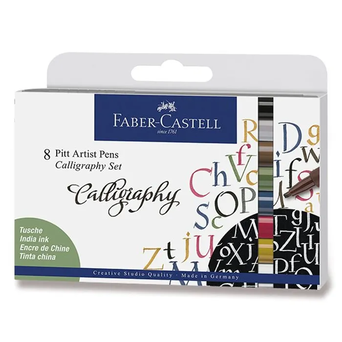 Główne zdjęcie produktu Popisovač Faber-Castell Pitt Artist Pen Calligraphy - 8 kusů