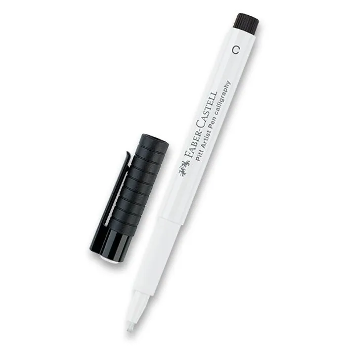 Główne zdjęcie produktu Popisovač Faber-Castell Pitt Artist Pen Calligraphy-bílý