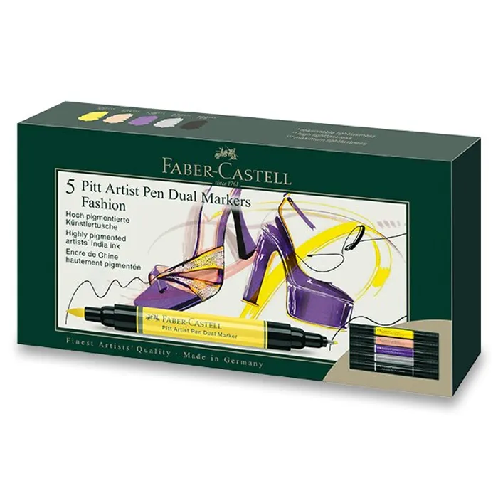 Główne zdjęcie produktu Popisovač Faber-Castell Pitt Artist Pen Dual Marker Fashion sada 5 ks