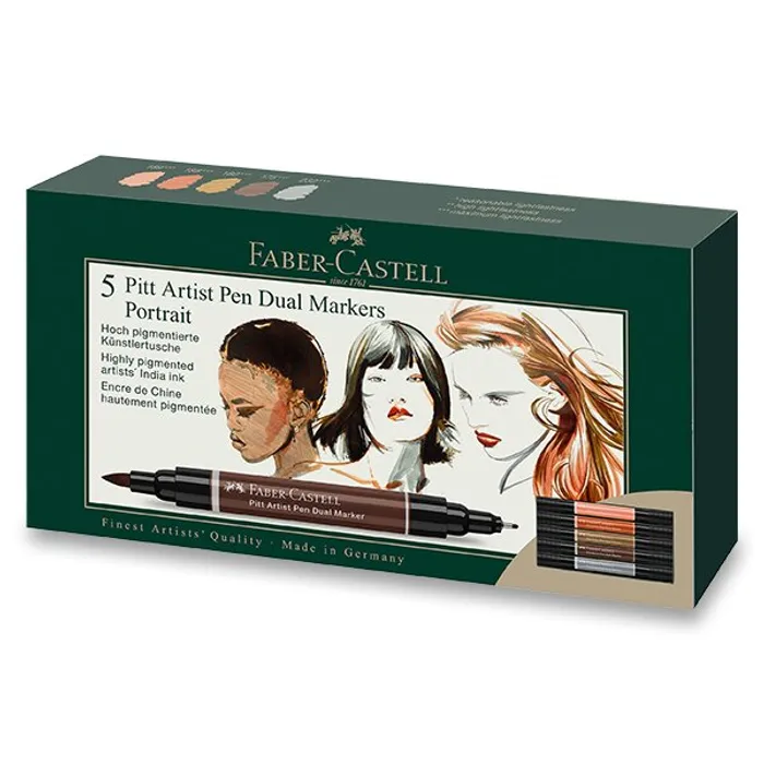 Główne zdjęcie produktu Popisovač Faber-Castell Pitt Artist Pen Dual Marker Portrait sada 5 ks