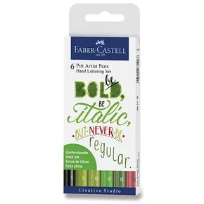 Faber-Castell Pitt Artist Pen Hand Lettering 6 sztuk, zielony zestaw