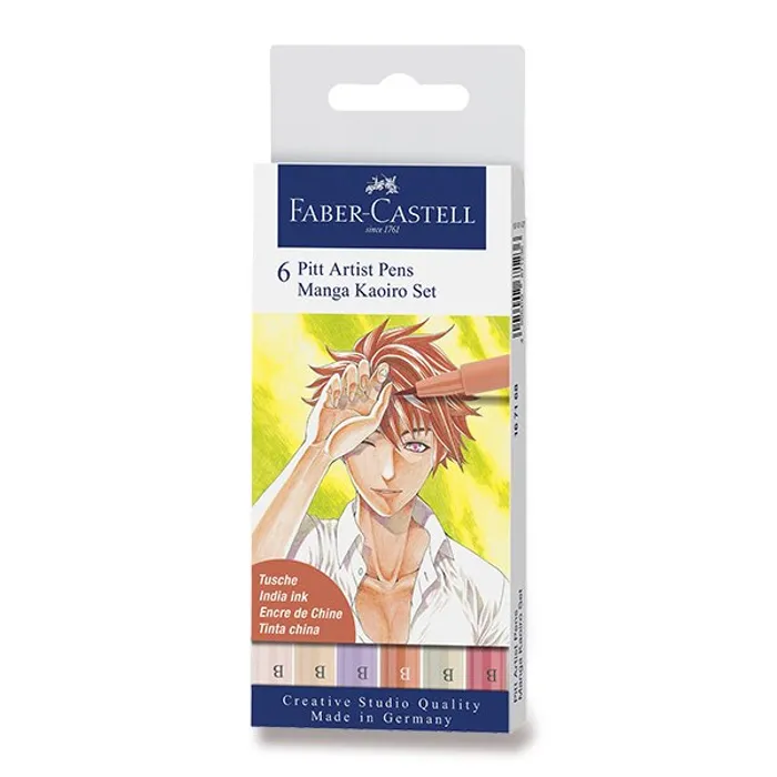 Główne zdjęcie produktu Popisovač Faber-Castell Pitt Artist Pen Manga 6 kusů, Kaoiro