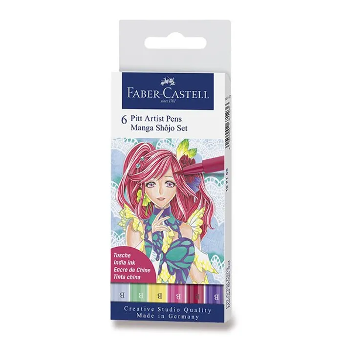Główne zdjęcie produktu Popisovač Faber-Castell Pitt Artist Pen Manga 6 kusů, Shojo