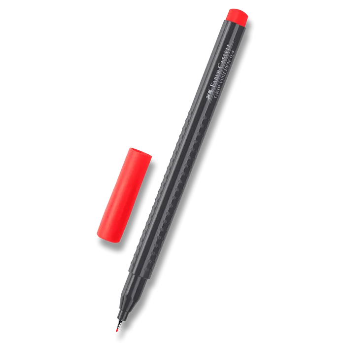 Główne zdjęcie produktu Popisovač Grip 0.4mm, červěná Faber Castell (151621)