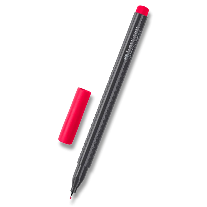 Główne zdjęcie produktu Popisovač Grip 0.4mm karmínová  Faber Castell (151626)
