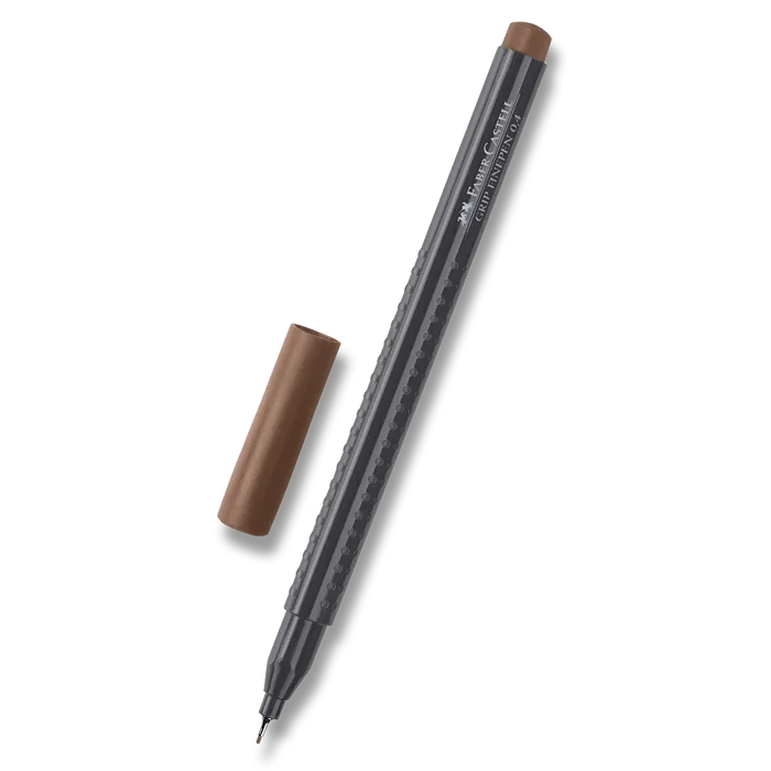 Główne zdjęcie produktu Popisovač Grip 0.4mm, žlutohnědá Faber Castell (151680)