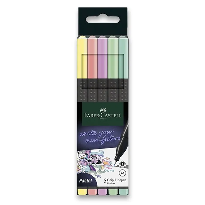 Główne zdjęcie produktu Popisovač Grip Finepen Pastel, 0.4 mm, plastové pouzdro Faber-Castell 151602