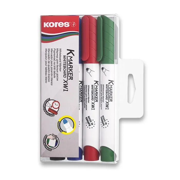 Główne zdjęcie produktu Popisovač Kores K-Marker Whiteboard sada 4 barev