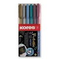 Kores Style Brush Marker metaliczny, 6 kolorów