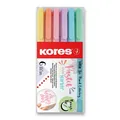 Kores Style Brush Marker Pastel, 6 kolorów