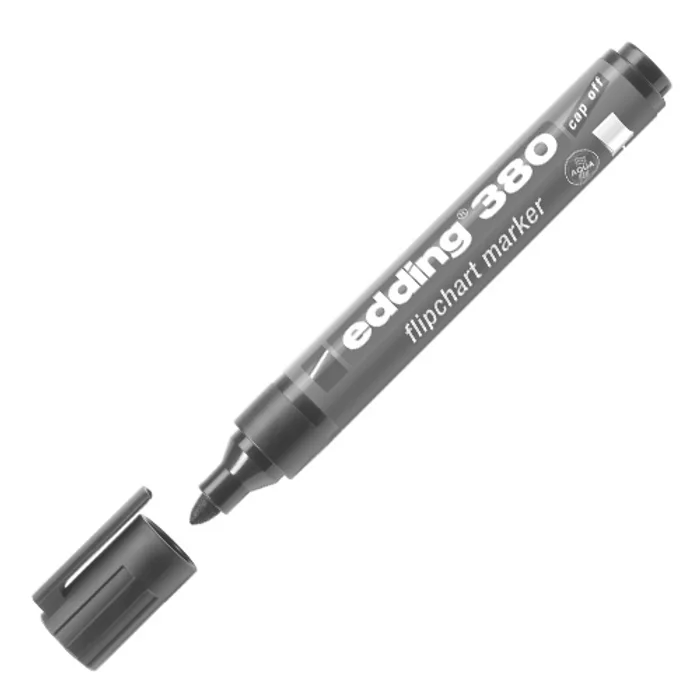 Główne zdjęcie produktu Popisovač na bílou tabuli a flipchart "380", černá, 1,5-3mm, kuželový hrot, EDDING
