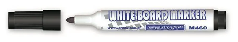 Główne zdjęcie produktu Popisovač na bílou tabuli "M460", černá, 2 - 3 mm, kuželový hrot, GRANIT