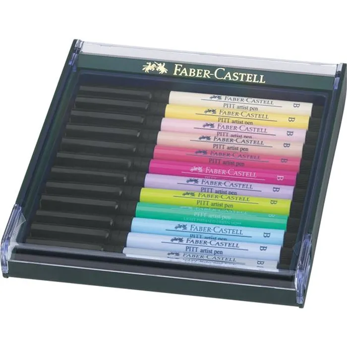 Główne zdjęcie produktu Popisovač Pitt Artist Pen Brush 12ks, pastelové barvy  Faber Castell 267420