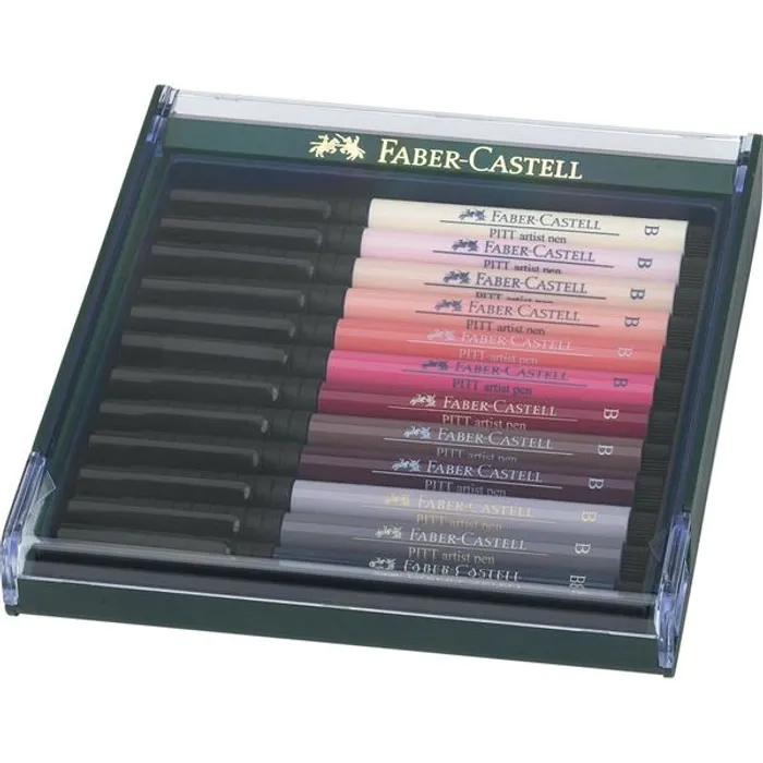 Główne zdjęcie produktu Popisovač Pitt Artist Pen Brush 12ks, tělové barvy  Faber Castell 267424