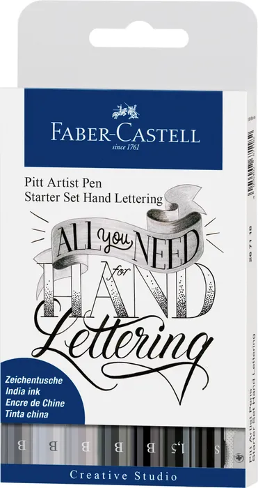 Główne zdjęcie produktu Popisovač Pitt Artist Pen Handlettering Basic, 9ks  Faber Castell 267118