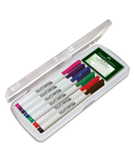Główne zdjęcie produktu Popisovač Whiteboard Marker Slim plast.box 6ks, standardní barvy Faber Castell (156077)
