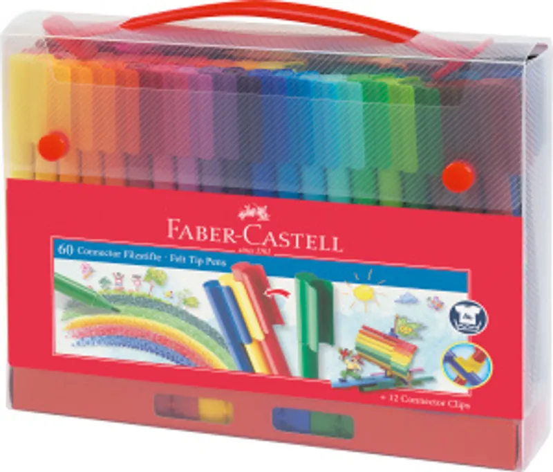 Główne zdjęcie produktu Popisovače Connector plastová taška 60ks Faber Castell 155560
