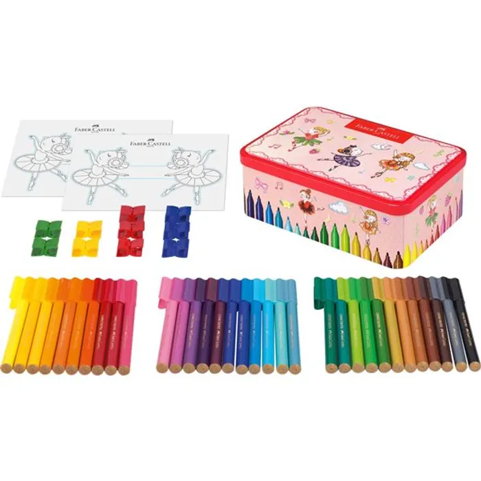 Główne zdjęcie produktu Popisovače Connector plechová truhla Balerínka 33ks Faber Castell 155534