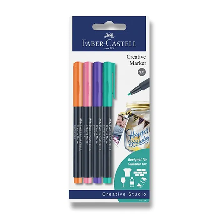 Główne zdjęcie produktu Popisovače Faber-Castell 4 ks, blistr