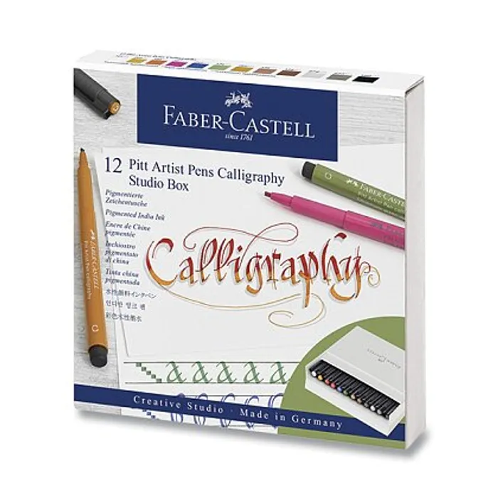 Główne zdjęcie produktu Popisovače Faber Castell Pitt Artist Pen Calligraphy box 12 ks 167512