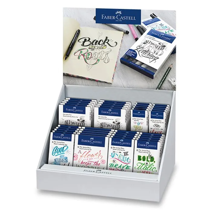 Główne zdjęcie produktu Popisovače Faber-Castell Pitt Artist Pen Hand Lettering stojánek, 40 ks