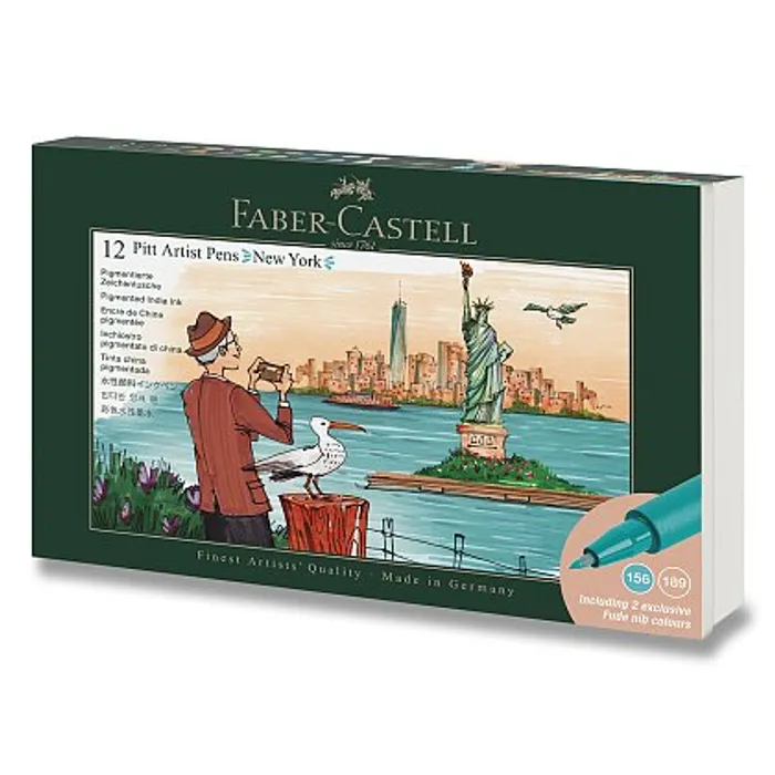 Główne zdjęcie produktu Popisovače Faber-Castell Pitt Artist Pen New York - 12 ks