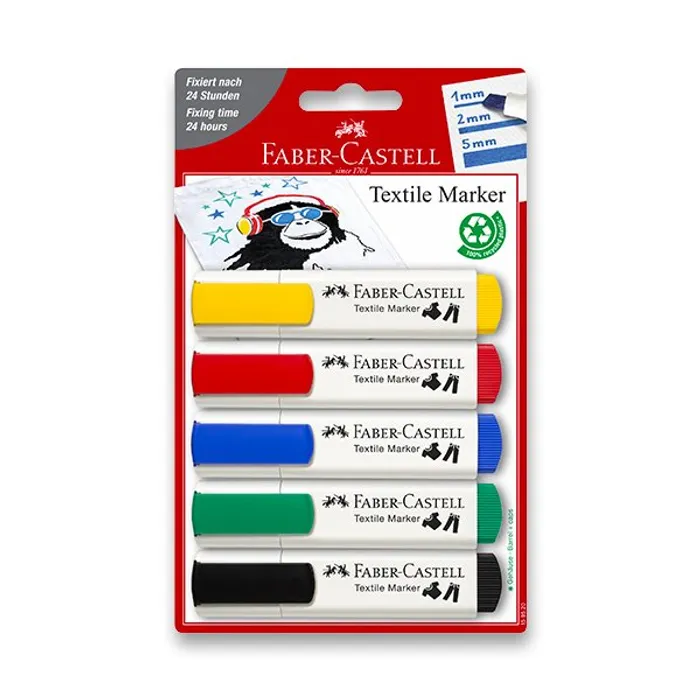 Główne zdjęcie produktu Popisovače na textil Faber-Castell 159520 barev