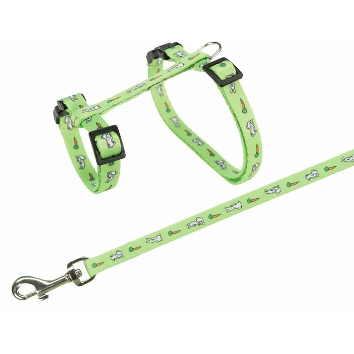 Główne zdjęcie produktu Postroj s vodítkem pro králíka - motiv 25-44/1cm 1,25m
