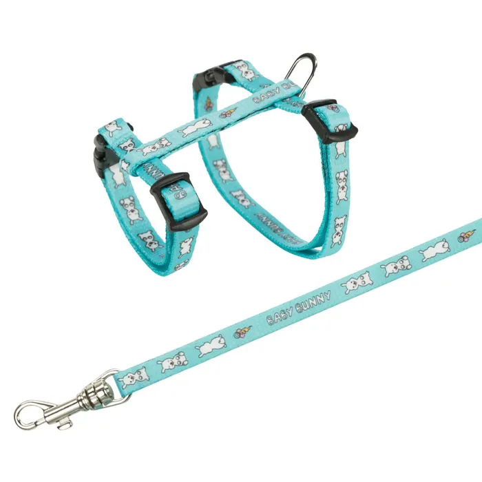 Główne zdjęcie produktu Postroj s vodítkem pro králíka, motiv BABY BUNNY 20-33 cm/8 mm, 1,25m