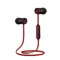 Następne zdjęcie produktu Powerton W2, słuchawki bluetooth, regulacja głośności, czarno-czerwona, sportowe, z magnetycznym uchwytem typ bluetooth