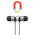 Powerton W2, słuchawki bluetooth, regulacja głośności, czarno-srebrna, sportowe, z magnetycznym uchwytem typ bluetooth