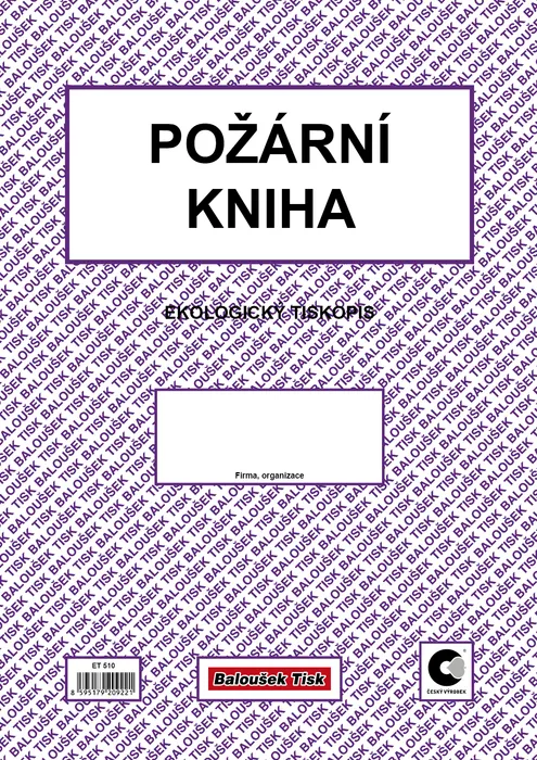 Główne zdjęcie produktu Požární kniha ET510