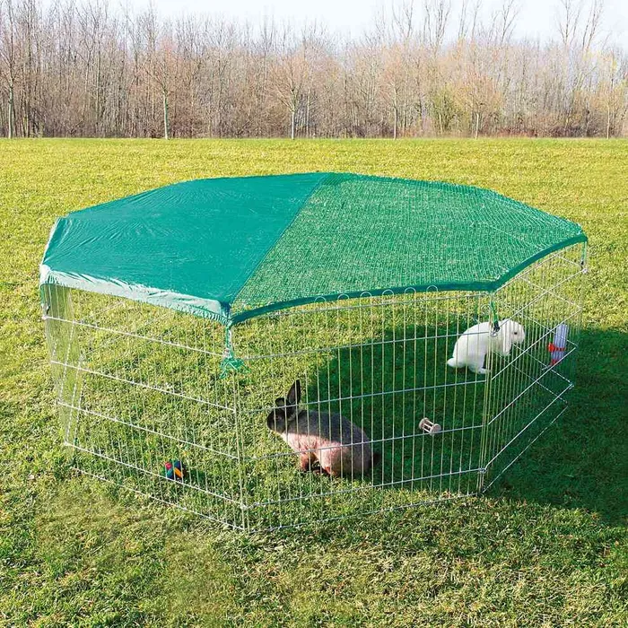 Główne zdjęcie produktu Pozinkovaná ohrádka 8 dílů 80x75cm, včetně ochranné sítě