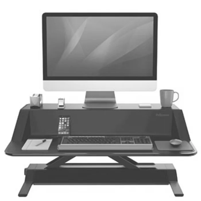 Główne zdjęcie produktu Pracovní stanice, Sit-Stand Lotus, černá, plast-kov, Fellowes