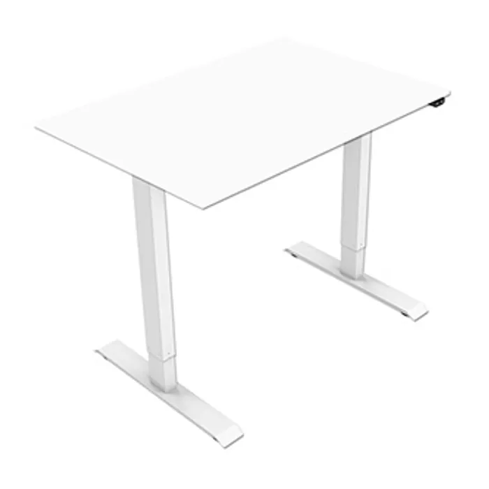 Główne zdjęcie produktu Pracovní stůl, elektricky nastavitelná výška, bílá deska, 75x140cm, hloubka 500 mm, 100V-