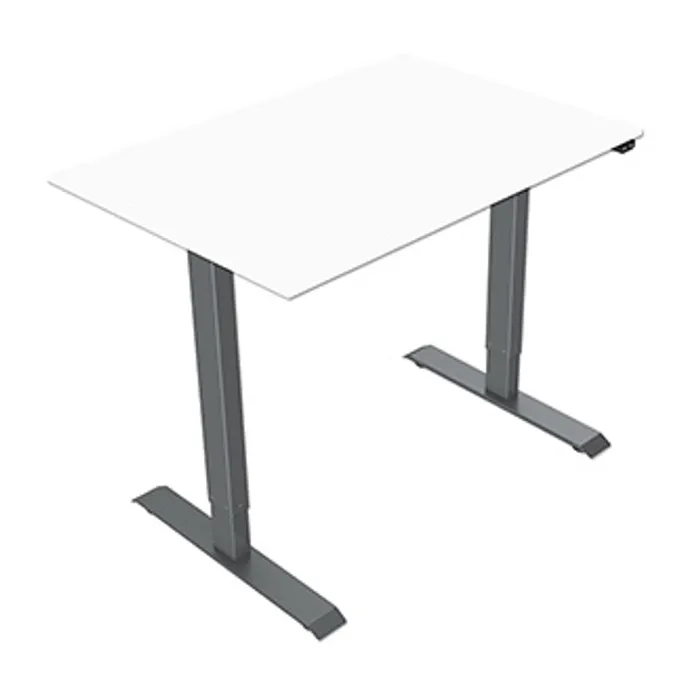 Główne zdjęcie produktu Pracovní stůl, elektricky nastavitelná výška, bílá deska, 75x140cm, hloubka 500 mm, 100V-
