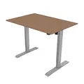 Biurko, elektycznie regulowany, buk, 75x140cm, regulacja rozstawu 500mm, szary, 70 kg nośność, ergo