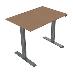 Biurko, elektycznie regulowany, buk, 75x140cm, regulacja rozstawu 500mm, szary, 70 kg nośność, ergo