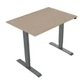 Biurko, elektycznie regulowany, Blat jawor, 75x120cm, regulacja rozstawu 500mm, szary, 70 kg nośność, ergo