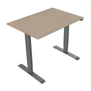 Biurko, elektycznie regulowany, Blat jawor, 75x120cm, regulacja rozstawu 500mm, szary, 70 kg nośność, ergo