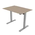 Biurko, elektycznie regulowany, Blat jawor, 75x140cm, regulacja rozstawu 500mm, szary, 70 kg nośność, ergo