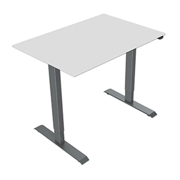 Główne zdjęcie produktu Pracovní stůl, elektricky nastavitelná výška, šedá deska, 75x140cm, hloubka 500 mm, 100V-