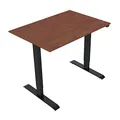 Biurko, elektycznie regulowany, Blat wiśnia, 75x120cm, regulacja rozstawu 500mm, czarny, 70 kg nośność, ergo
