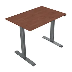 Biurko, elektycznie regulowany, Blat wiśnia, 75x140cm, regulacja rozstawu 500mm, szary, 70 kg nośność, ergo