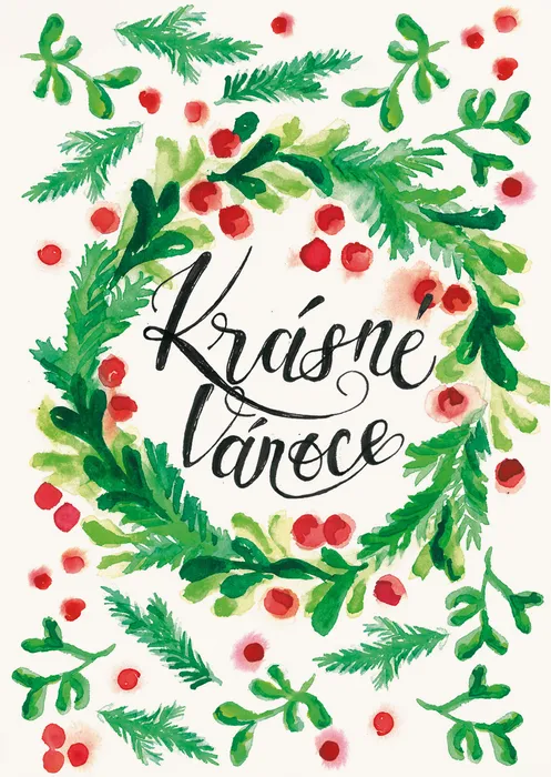 Główne zdjęcie produktu Přáníčko BeBechy - bílé - Vánoce1
