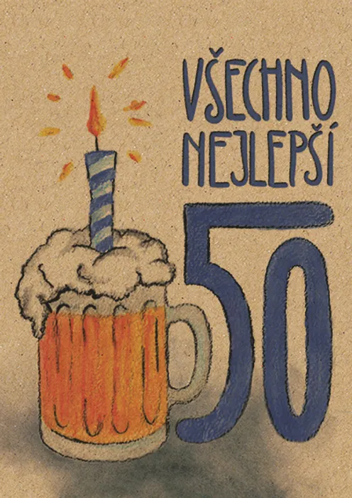 Główne zdjęcie produktu Přáníčko BeBechy - recyklovaný papír - 50 Pivo