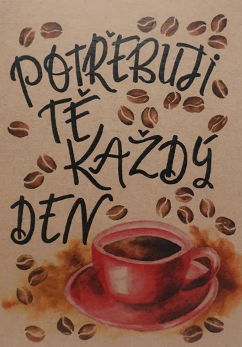 Główne zdjęcie produktu Přáníčko BeBechy – recyklovaný papír - Káva