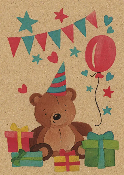 Główne zdjęcie produktu Přáníčko BeBechy - recyklovaný papír - Méďa