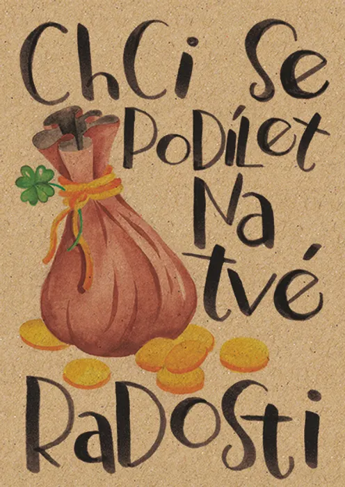 Główne zdjęcie produktu Přáníčko BeBechy - recyklovaný papír - Měšec