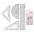 Linijka M&G 15 cm Sakura, zestaw 4 szt